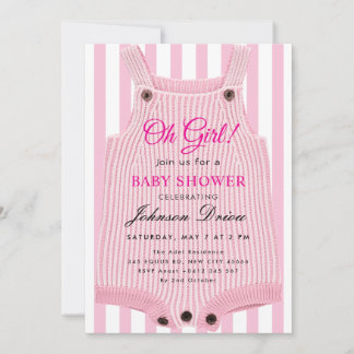 Oh Girl Baby Shower – Kinderkleidung Thema Einladung