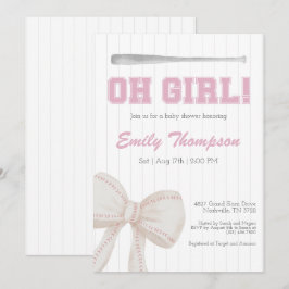 Oh Girl Baseball Baby Dusche Einladung