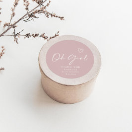 Oh Girl Minimalistisch Moderne Babydusche Runder Aufkleber