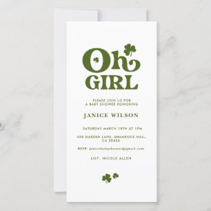 Oh Girl St.Patrick's Day Baby Shower Digitale Einl Ankündigung