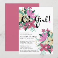 Oh Girly Pink Ivory Floral Bouquet Baby Dusche