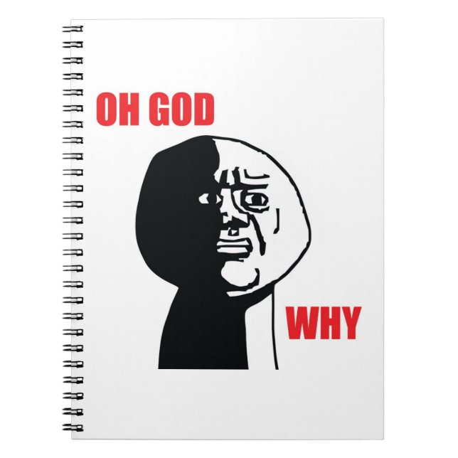 Oh Gott warum - Notizbuch Notizblock (Vorderseite)