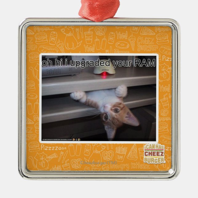 oh hallo verbesserte ich Ihr RAM Silbernes Ornament (Vorne)