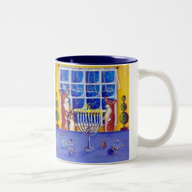Oh Hanoukka ! Tasse de corgi de Gallois de (Droit)