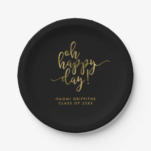 Oh Happy Day Gold Script Abschluss Pappteller