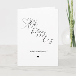 Oh Happy Day Heart Embellished Wedding  Karte