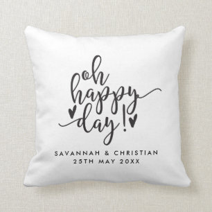 Oh Happy Day Script Personalisiert Wedding Pillow Kissen