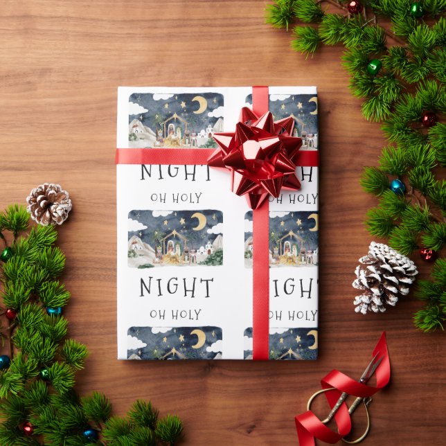 Oh, Heilige Nacht Afrikanische Krippe Weihnachten Geschenkpapier (Feiertagsgeschenk)