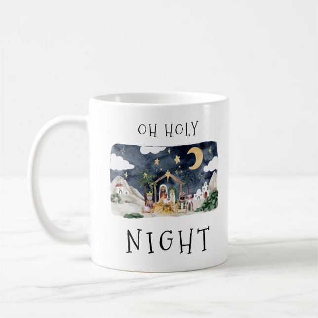 Oh, Heilige Nacht Afrikanische Krippe Weihnachten Kaffeetasse (Links)