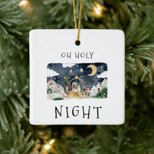 Oh, Heilige Nacht Afrikanische Krippe Weihnachten Keramikornament