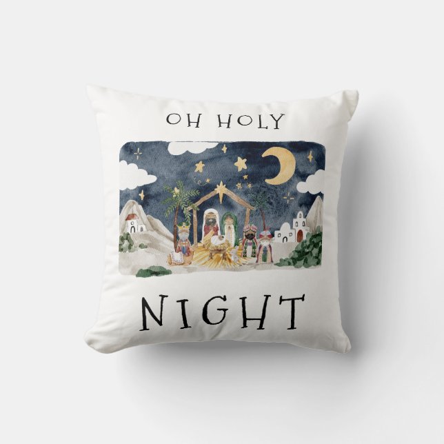 Oh, Heilige Nacht Afrikanische Krippe Weihnachten Kissen (Vorderseite)