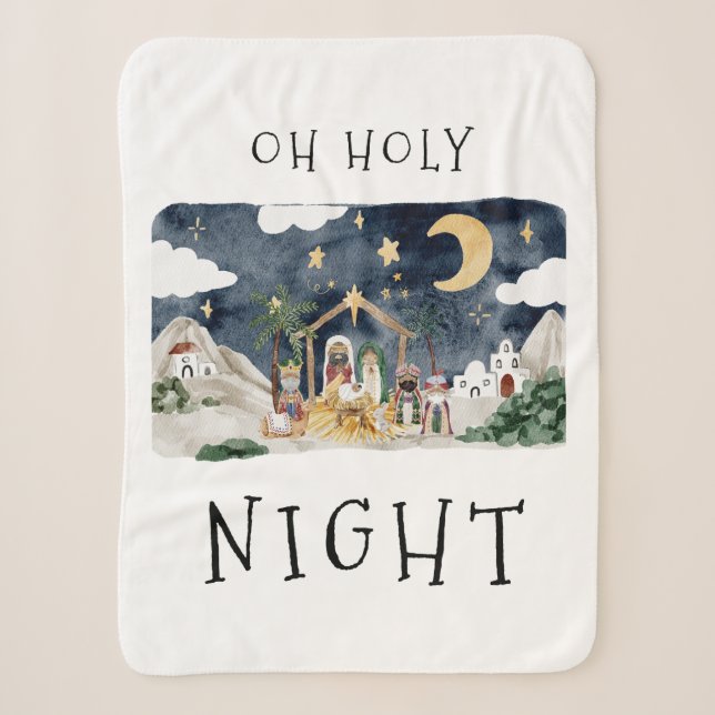 Oh, Heilige Nacht Afrikanische Krippe Weihnachten Sherpadecke (Vorderseite)