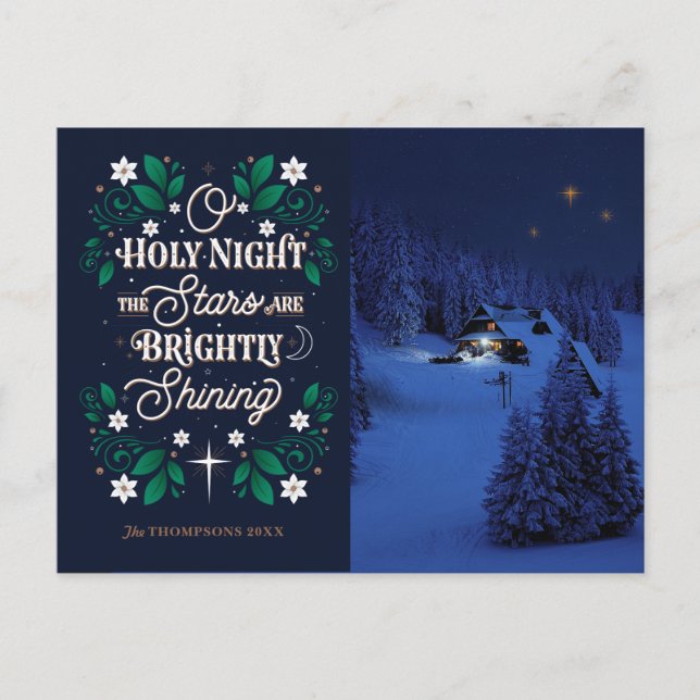 Oh Heilige Nacht Custom Foto Postkarte (Vorderseite)