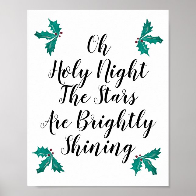 Oh, heilige Nacht die Sterne sind ein helles Poste Poster (Vorne)