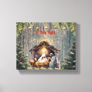 Oh Heilige Nacht: Eine Zeitlose Weihnachtsszene Le Leinwanddruck