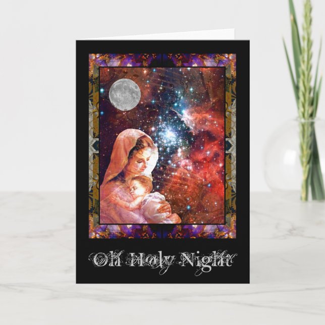 Oh heilige Nacht Feiertagskarte (Vorderseite)