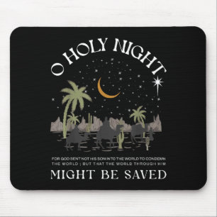 Oh Heilige Nacht Jesus Krippenszene Religiös Frohe Mousepad