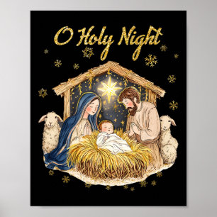 Oh Heilige Nacht Religiöse Weihnachtskrippen F Poster