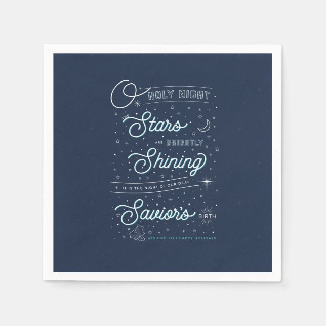 Oh Heilige Nacht Weihnachts-Party Papier Napkins Serviette (Vorderseite)
