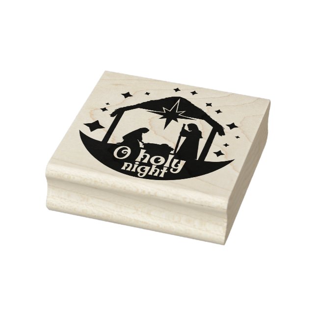 Oh Heilige Nacht Weihnachtsplatz Holz Gummistempel (Stempel)