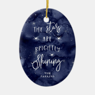 Oh heilige Sterne der Nacht  am Weihnachten mit Keramik Ornament