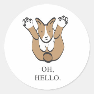 OH, HELLO. RUNDER AUFKLEBER