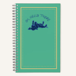 "Oh Hello There", Black Lab Puppy Green Custom Notizbuch