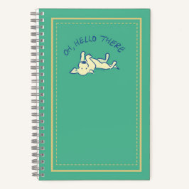"Oh Hello There" Gelbe Labrador "Green Custom" Notizbuch