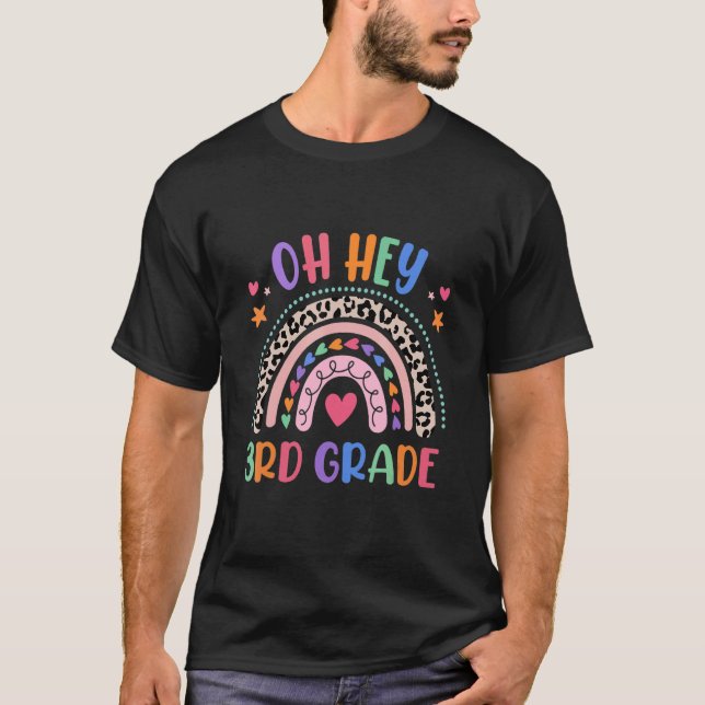 Oh Hey Third Grade Rainbow Bleached 1st Day Of Sch T-Shirt (Vorderseite)