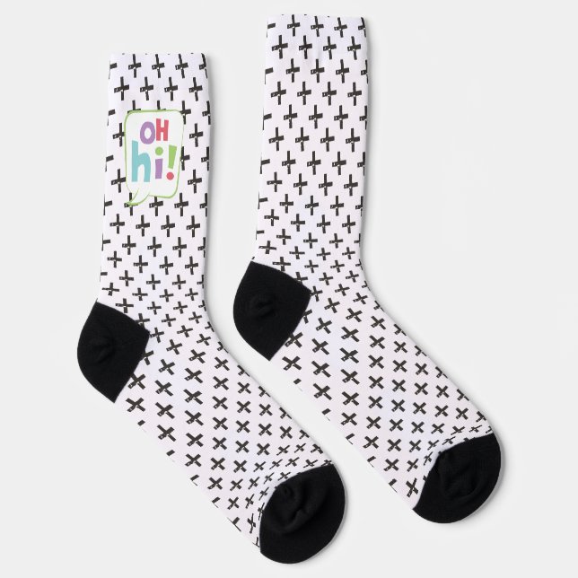 Oh, Hi! Farbenfrohe Sprechblase Socken (Rechts)