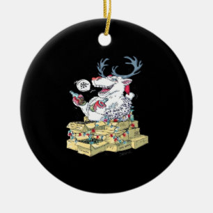 Oh Hirsch Betrunkener Rentier Weihnachtsdekoration Keramik Ornament