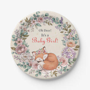 Oh Hirsch, es ist ein Baby Mädchen Babyparty Pappteller