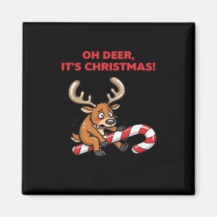 Oh Hirsch, es ist Weihnachten, gestresster Rentier Magnet