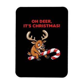Oh Hirsch, es ist Weihnachten, gestresstes Rentier Magnet