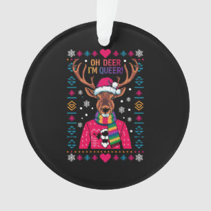 Oh Hirsch ich bin queer LGBT LGBTQ Gay Pride hässl Ornament