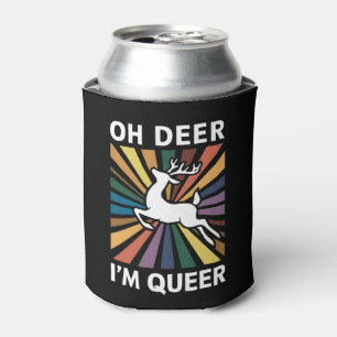 Oh Hirsch ich bin queer Regenbogen LGBT Stolz Schw Dosenkühler