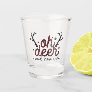 Oh Hirsch Ich brauche mehr Wein Buffalo Karierte W Schnapsglas