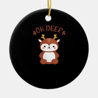 Oh Hirsch Kawaii Hirsch Spielende Kunst Stil Keramik Ornament