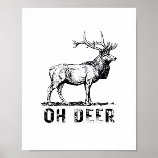 Oh Hirsch Kühne Grafische Darstellung  Poster