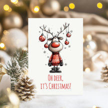 Oh Hirsch Lustige Rentier Weihnachtskarte