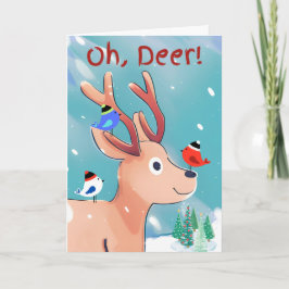 Oh, Hirsch, Niedliches Baby Deer im Schnee Karte