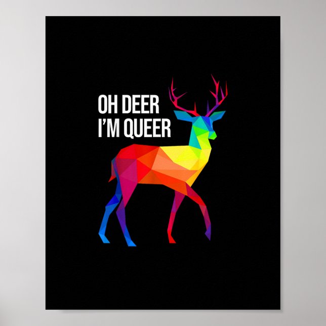 Oh Hirsch Queer LGBT Pride Feier Design  Poster (Vorne)