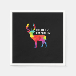 Oh Hirsch Queer Lustiger Wortwitz LGBT Stolz Desig Serviette