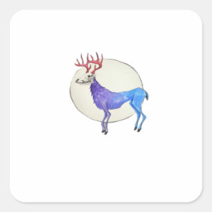 Oh Hirsch Saubere Grafikstyle Quadratischer Aufkleber