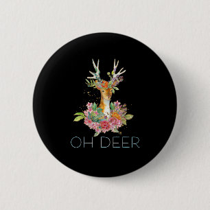 Oh Hirsch Süße Farbige Hirsch Minimal Design  Button