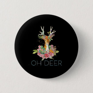 Oh Hirsch Süße Farbige Hirsch Minimal Design  Button