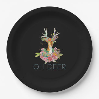 Oh Hirsch Süße Farbige Hirsch Minimal Design  Pappteller