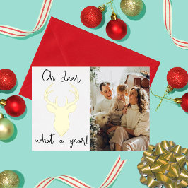 Oh, Hirsch, was für ein Jahr! Funny Christmas Foto Folien Feiertagskarte