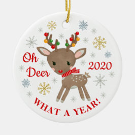 Oh, Hirsch, was für ein Jahr Rentier Niedliche Wei Keramik Ornament
