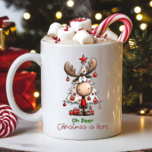 Oh Hirsch Weihnachten ist da Lustiges Rentier  Kaffeetasse